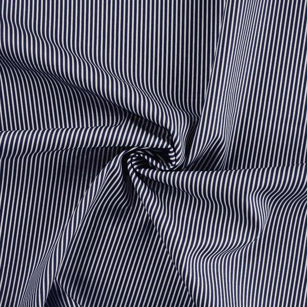 Baumwollstoff navy mit kleinen weißen Streifen (308) 