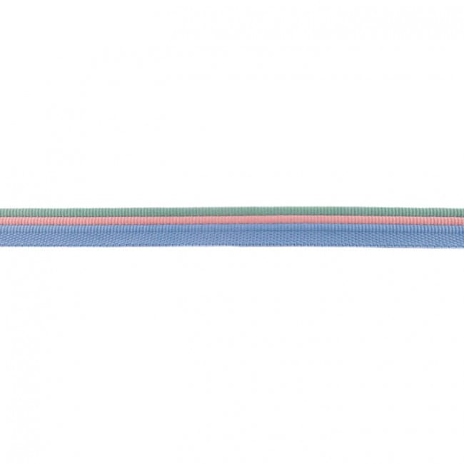 Paspelband "Trio" mit 3 Farben - jeansblau/altrosa/altgrün