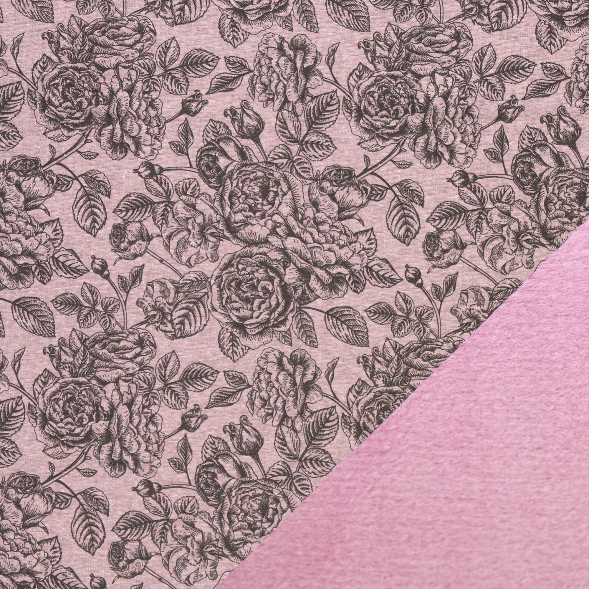 Alpenfleece Leah Swafing mit Rosen - altrosa meliert (436) Alpenfleece Leah Swafing mit Rosen - altrosa meliert (436)