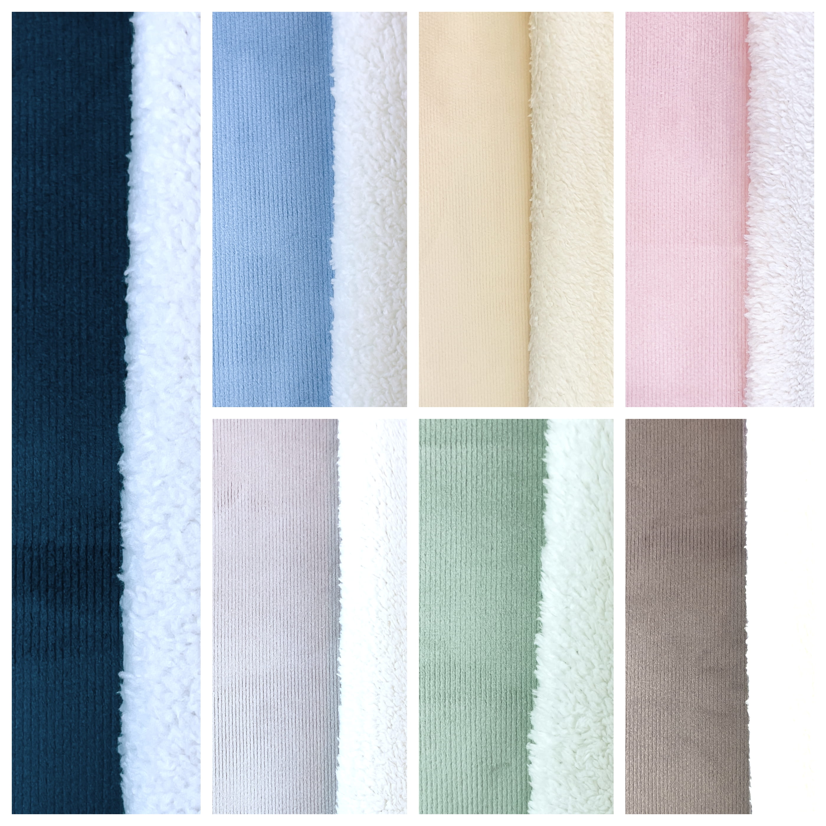 Feincord mit Teddyabseite in uni