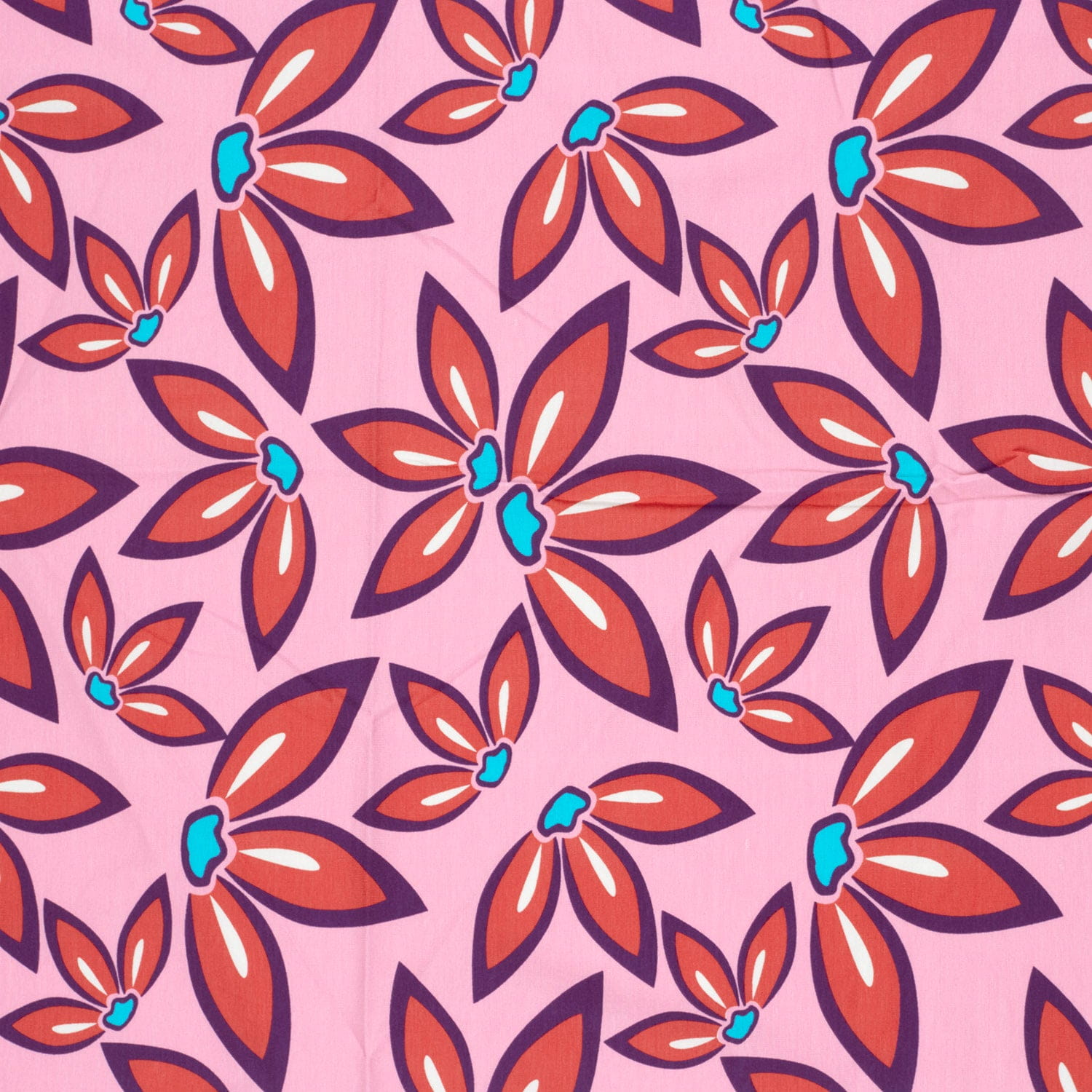 Baumwolljersey mit Retro-Blumenmuster - rosa (N013)