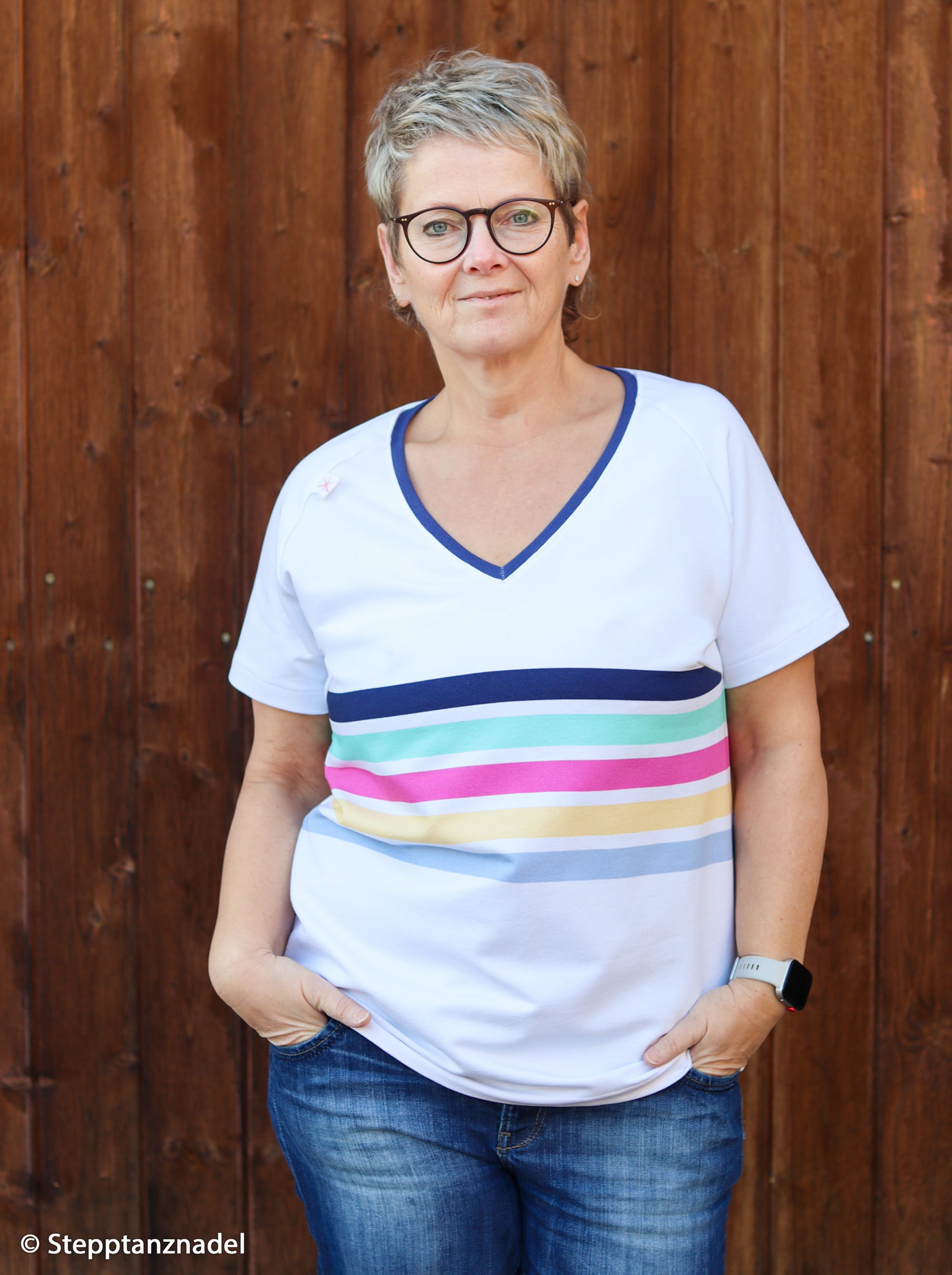 French Terry Panel "Simple Stripes" by Lillesol & Pelle - dunkelblau