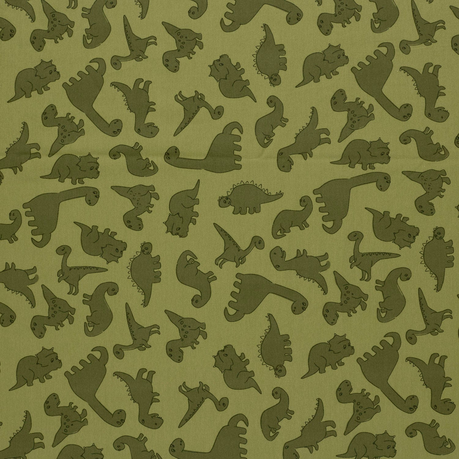 Baumwolljersey mit Dinosaurier - olivgrün (N026)