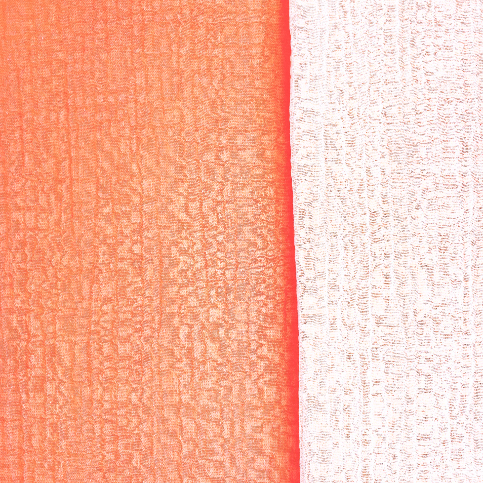 Baumwoll-Musselin "Double Face" uni peach/light apricot (1116)