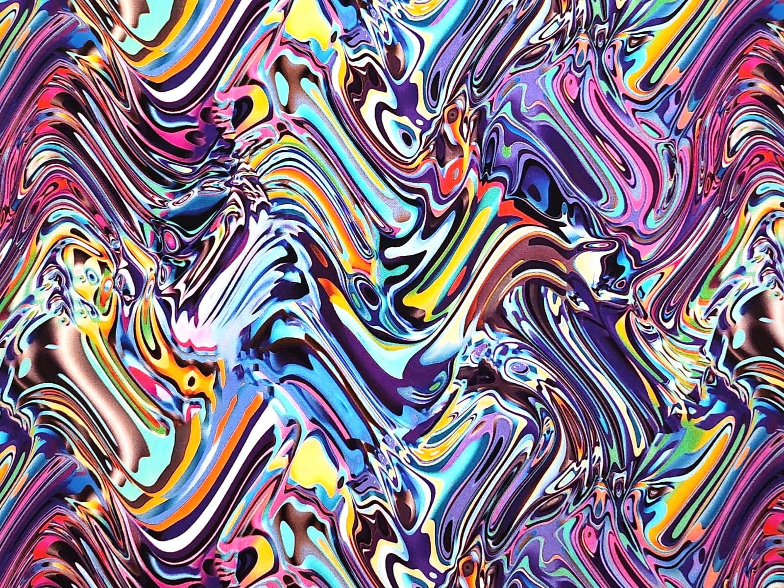 Viskose  Digital mit abstraktem Wellenmuster - purple (019)