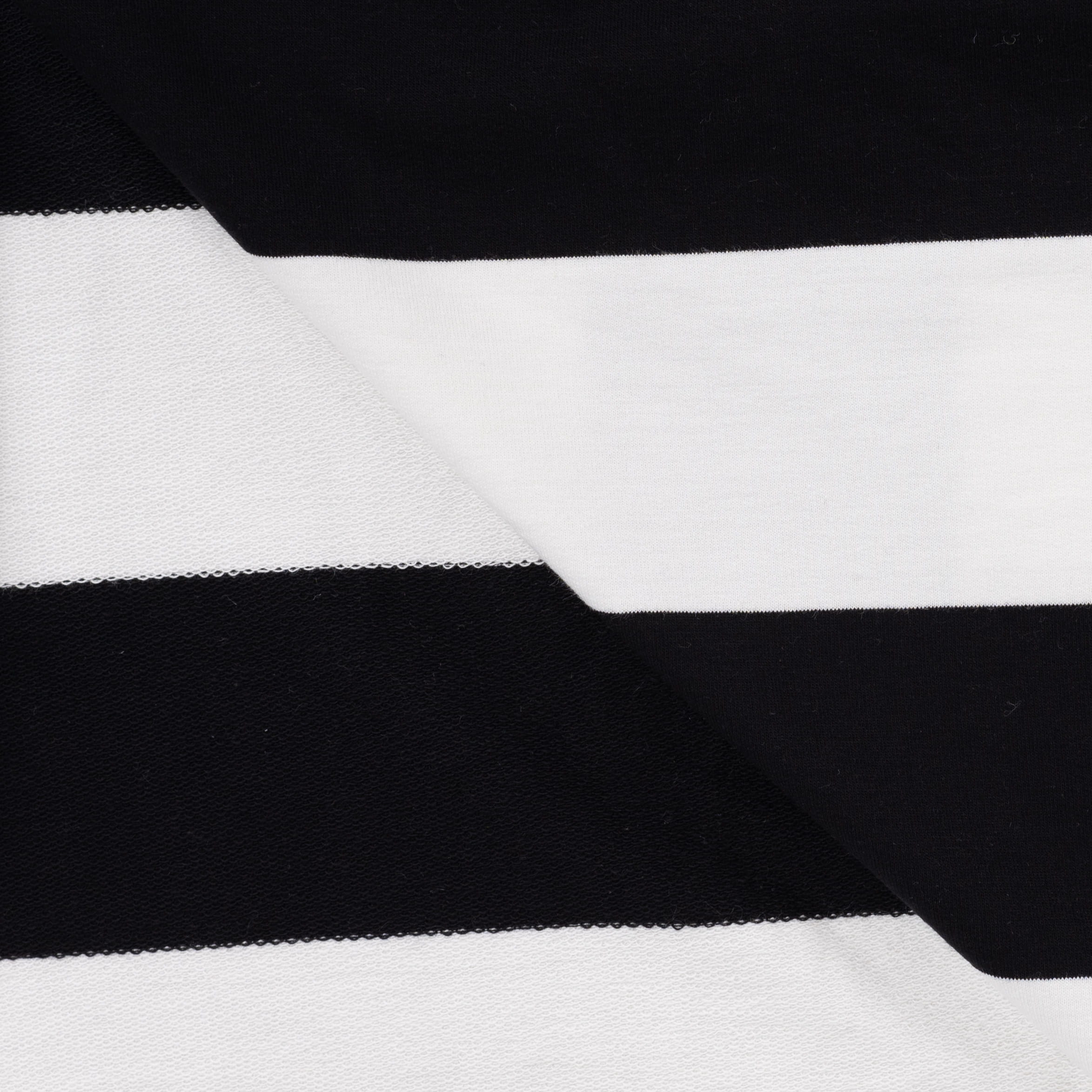 Sommersweat French Terry "Yarn Dyed" mit Streifen - schwarz/weiß (Q690)