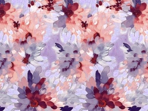 Viskose Digital mit Blumen-Aquarell-Muster - rosé/lila/bordeaux