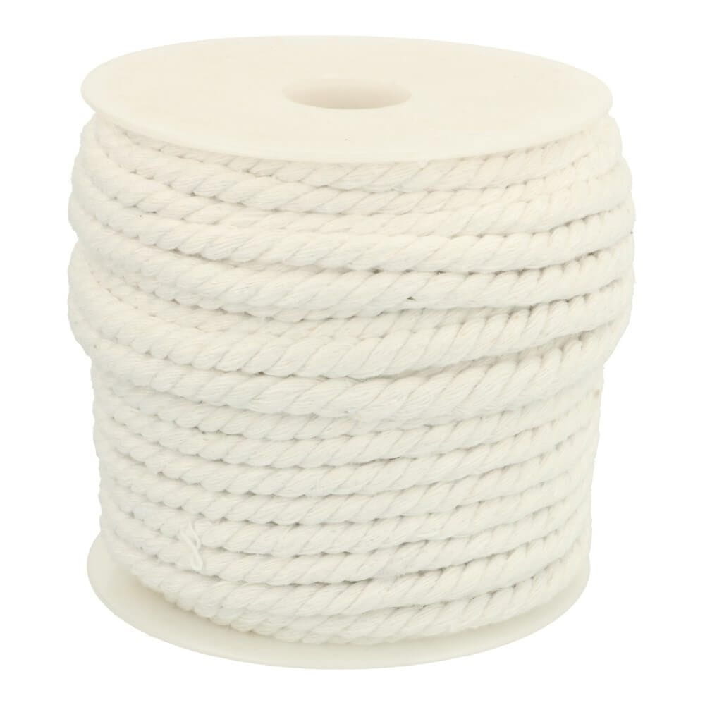 Kordel gedreht Baumwolle 6mm uni weiß