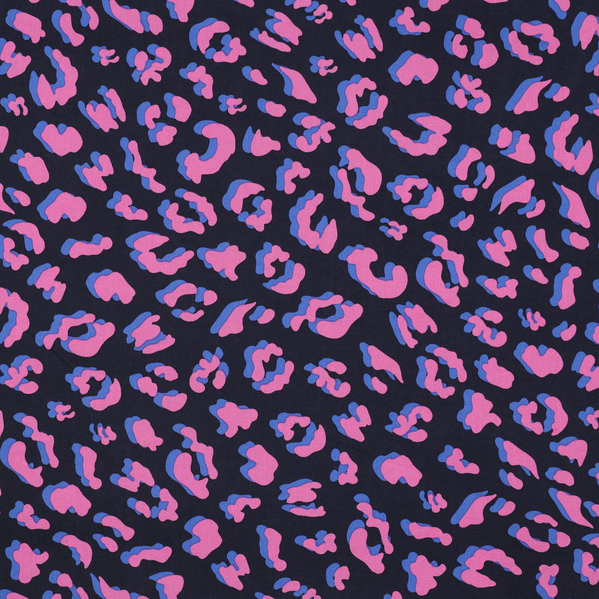 Baumwollstoff beschichtet mit Animalprint - schwarz