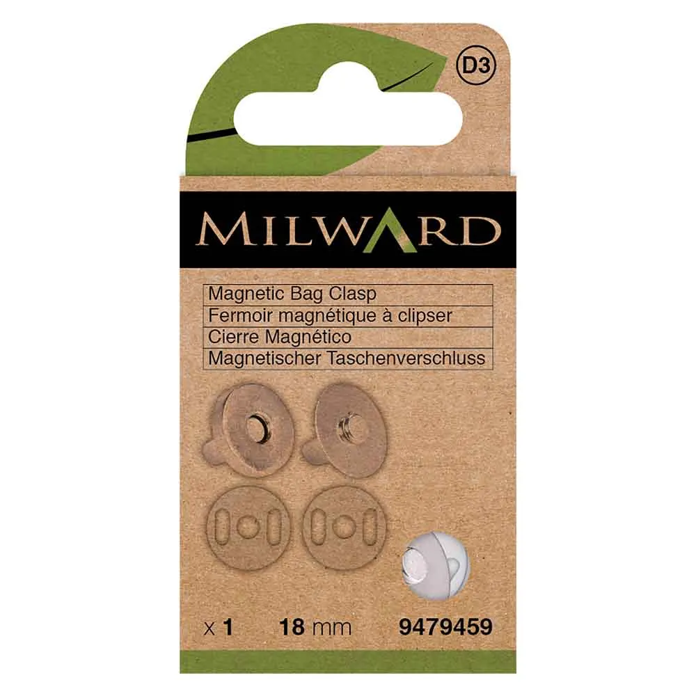 Milward Taschen Magnetverschluss 18mm silber