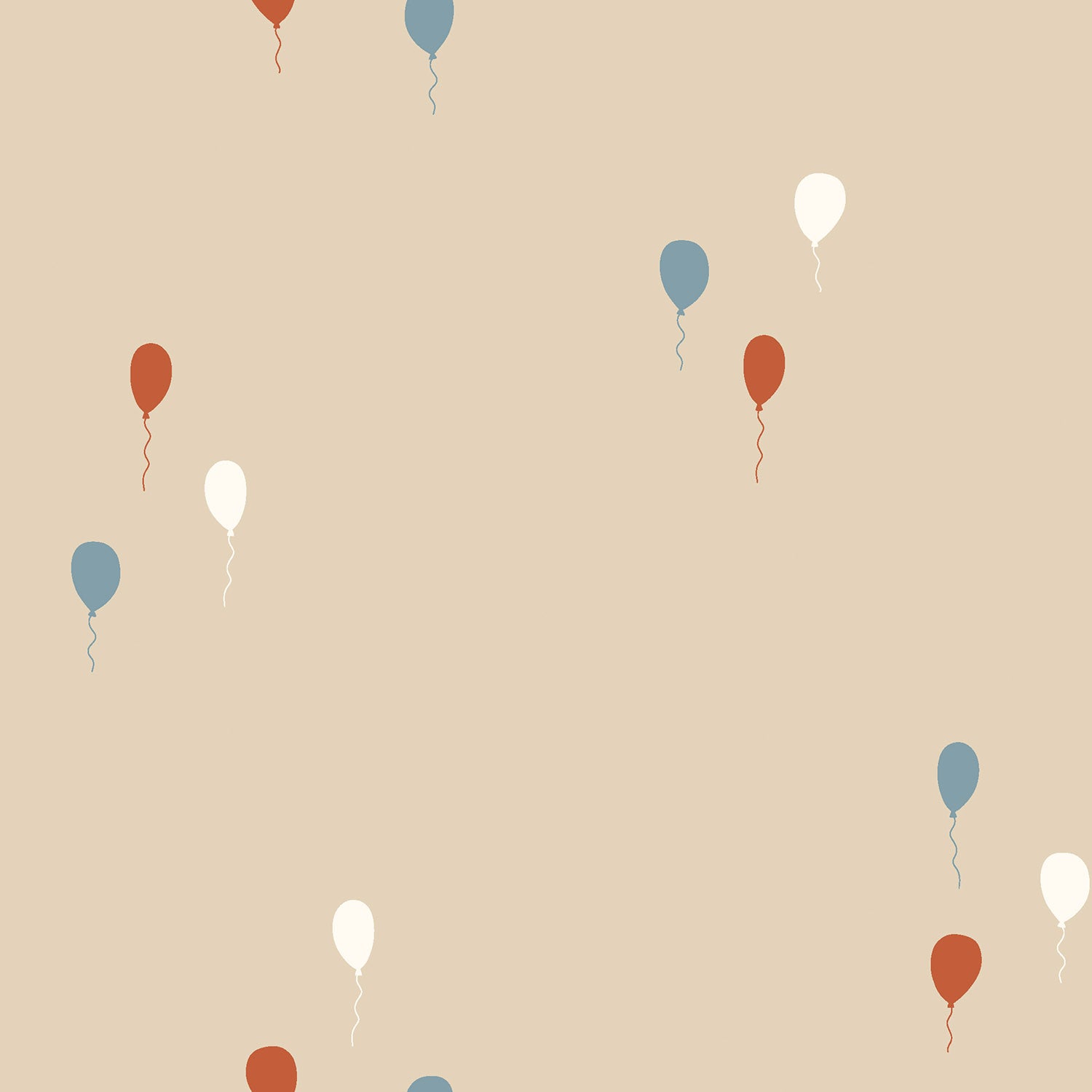 Baumwollstoff Popeline mit Ballons - beige (N052)