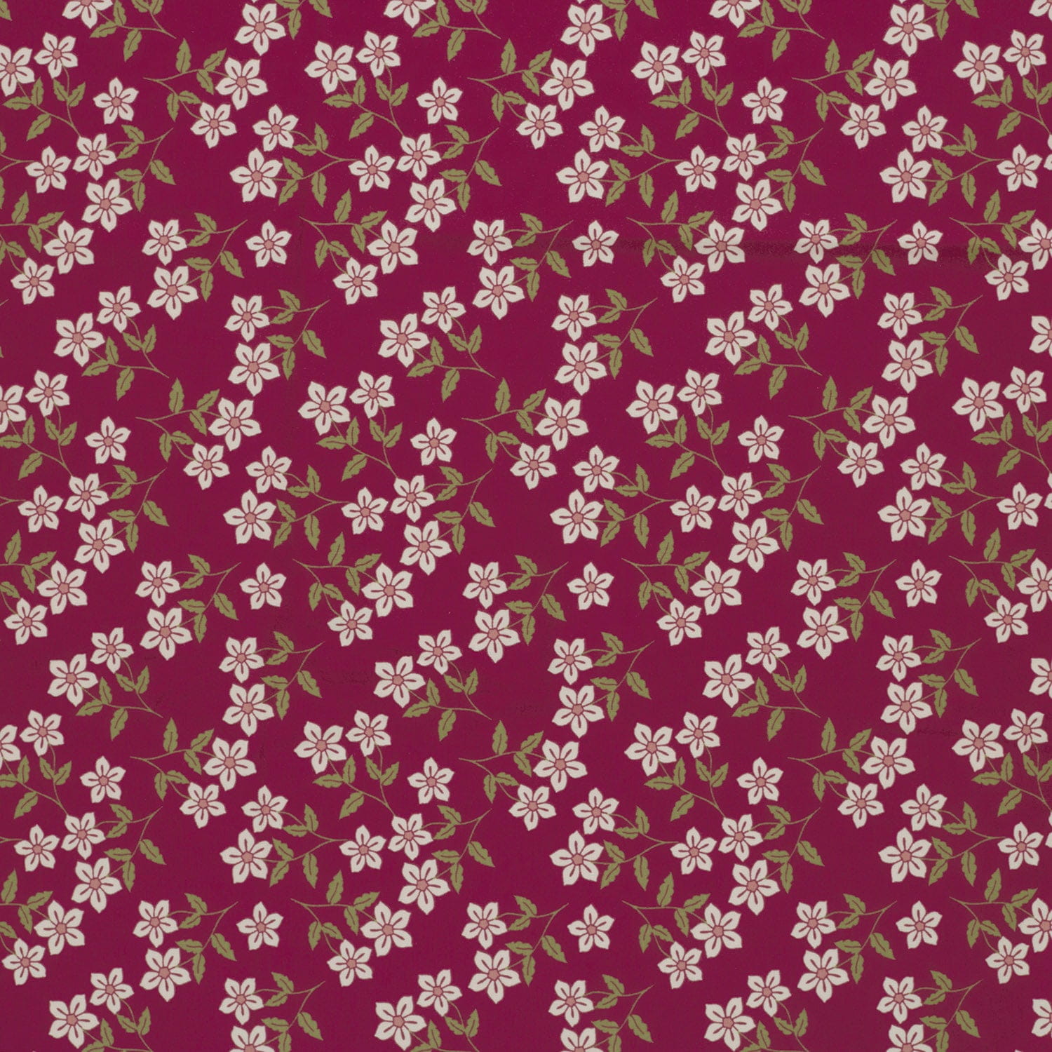 Baumwolljersey mit blassrosa Blumen - weinrot (N019)