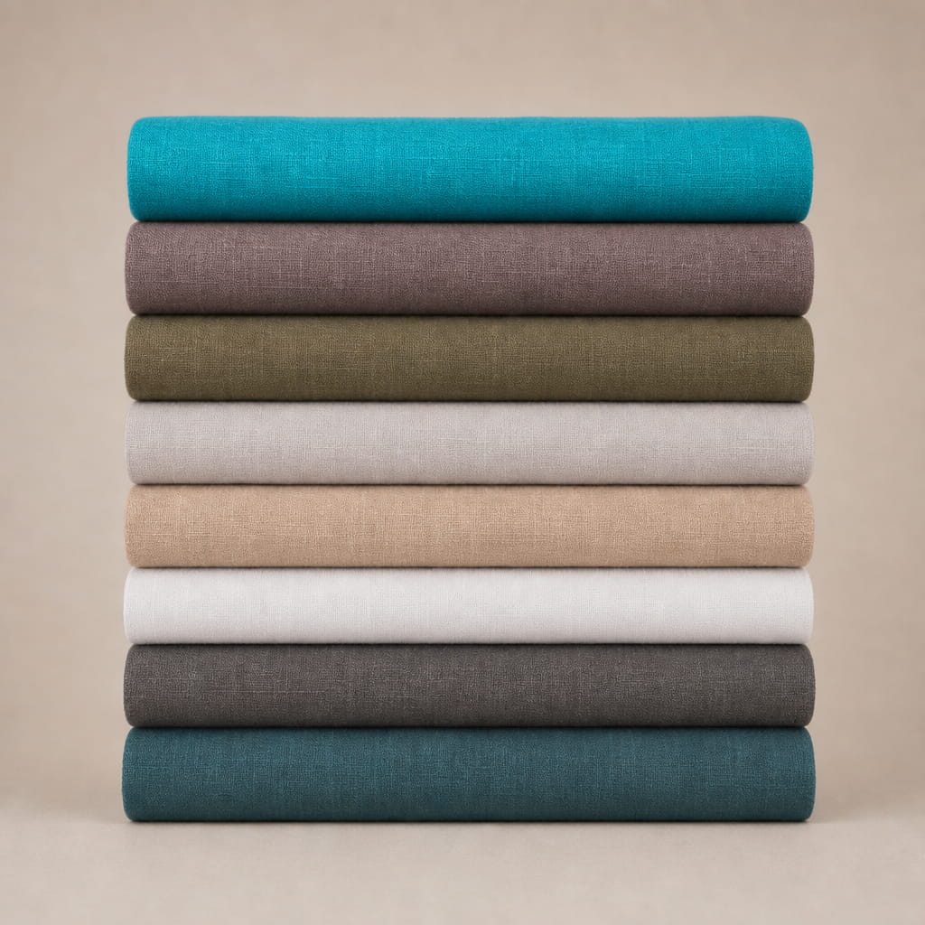 Stone washed Leinen uni
