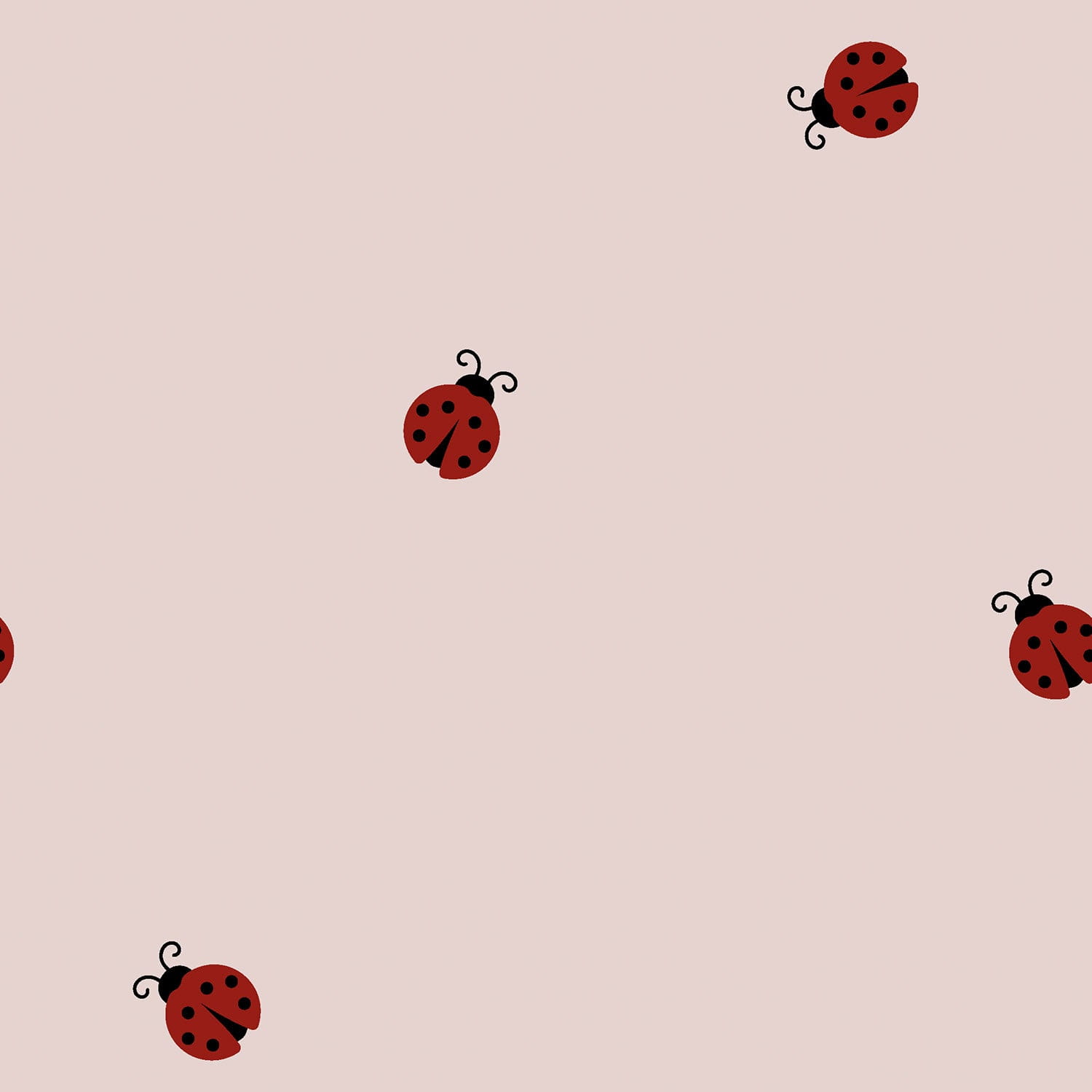 Flanell Stoff mit Marienkäfern- altrosa (N011) 