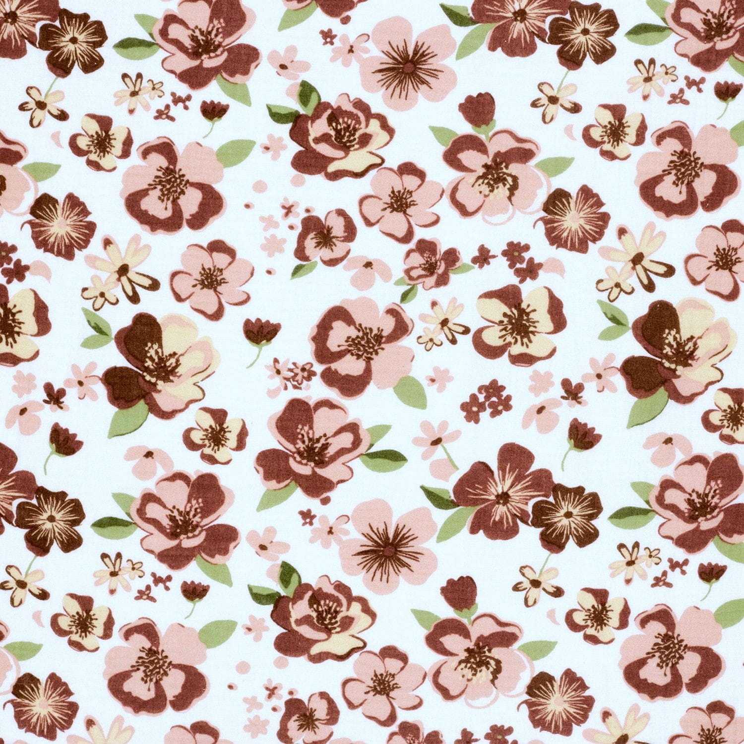 Baumwolle Double Gauze/ Musselin mit Blumenmuster - ecru (N051)