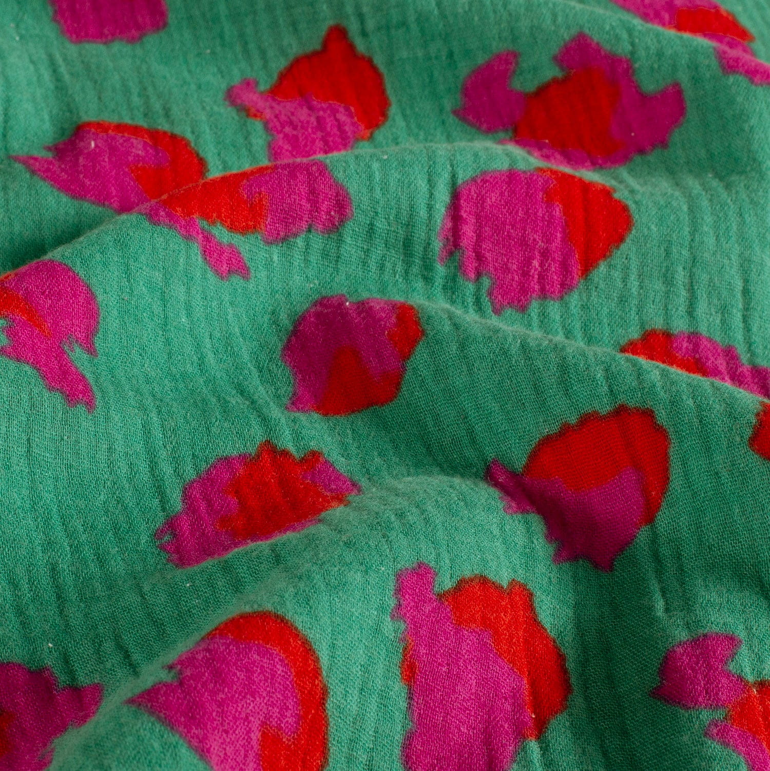 Baumwolle Double Gauze/ Musselin mit Leopardenmuster - grün (N024)