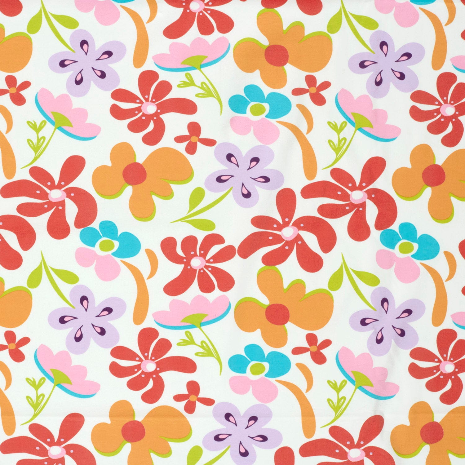 Baumwolljersey "Groovy Flowers" mit Blumen - ecru (N051)