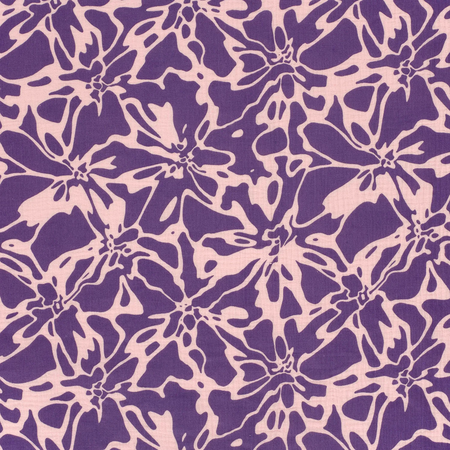 Baumwolle Double Gauze/ Musselin mit abstraktem Blumenmuster - lila/hellrosa