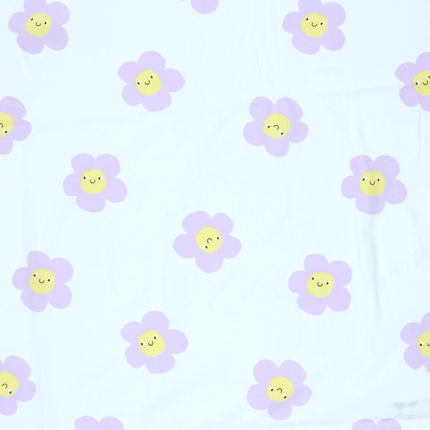 Baumwolljersey mit niedlichen Blumengesichtern - ecru (N051) 