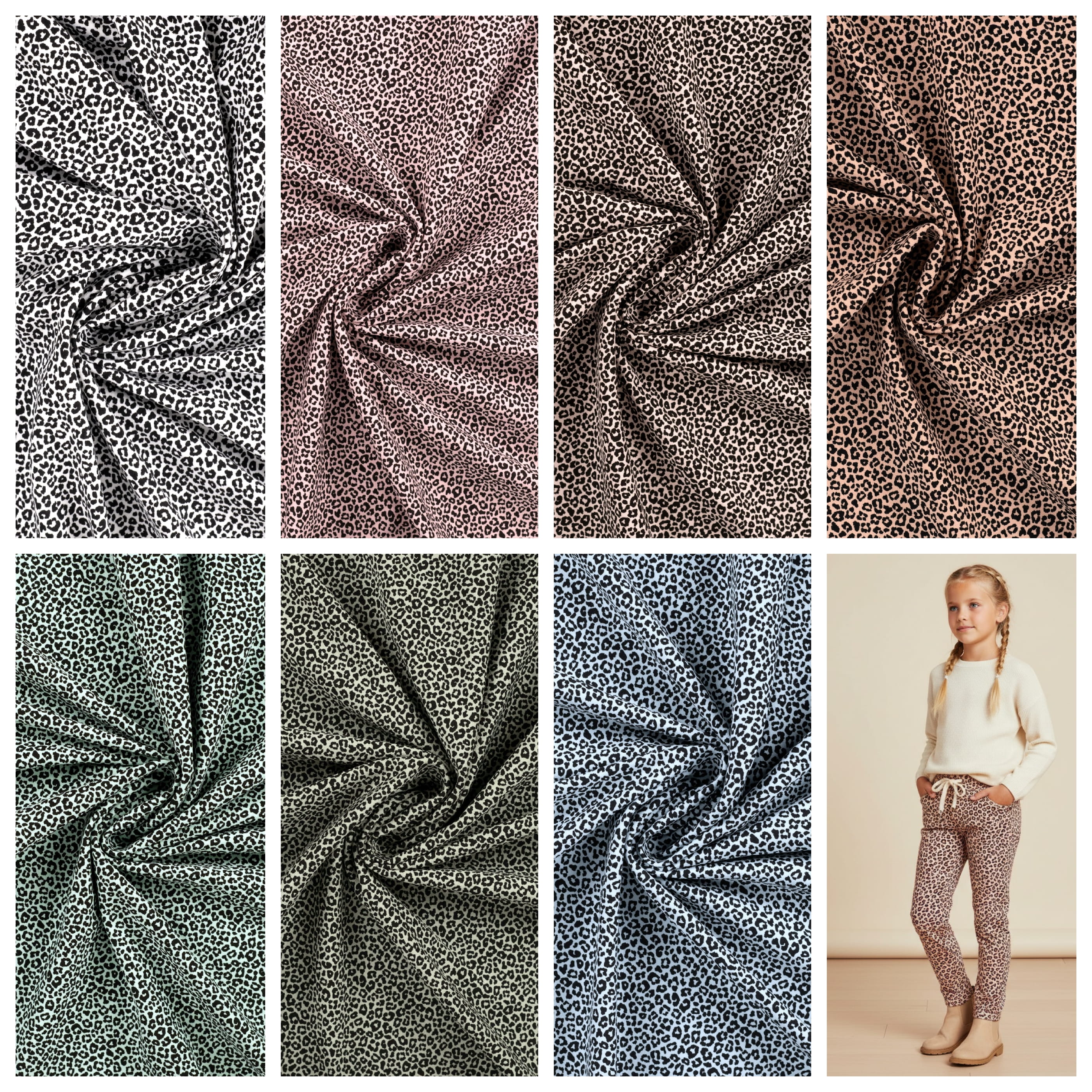 Baumwolljersey mit kleinem Leopardenmuster 