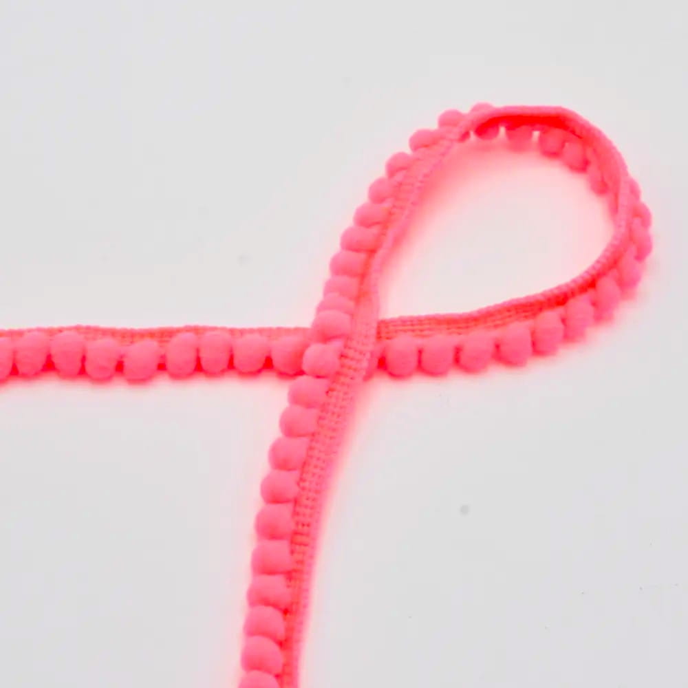 Pom Pom Borte in uni neon pink 6mm (594)