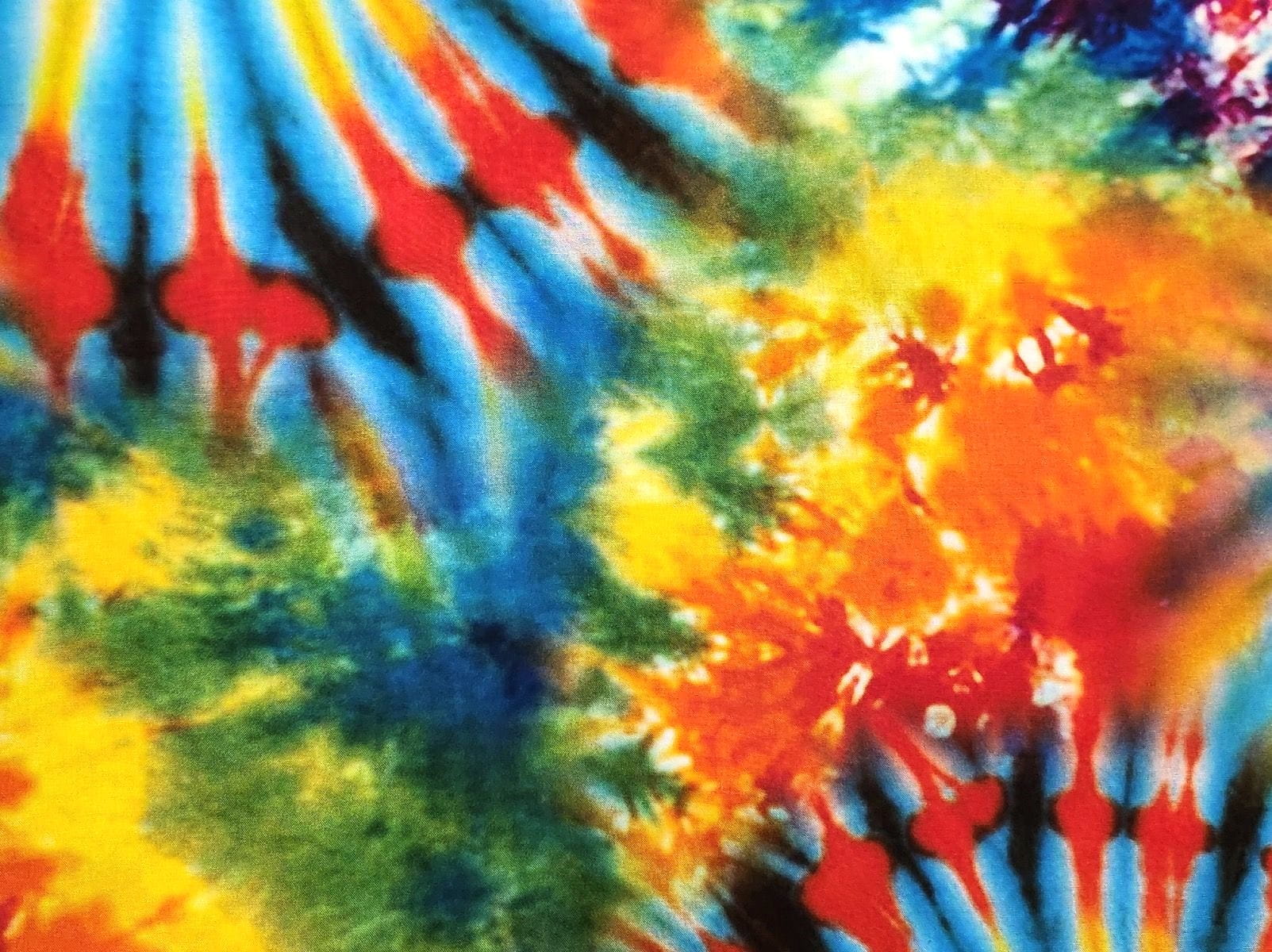 Viskose  Digital mit buntem Batikmuster - aqua