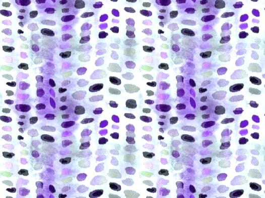 Viskose  Digital mit abstraktem Aquarell Punktemuster - weiß/lila