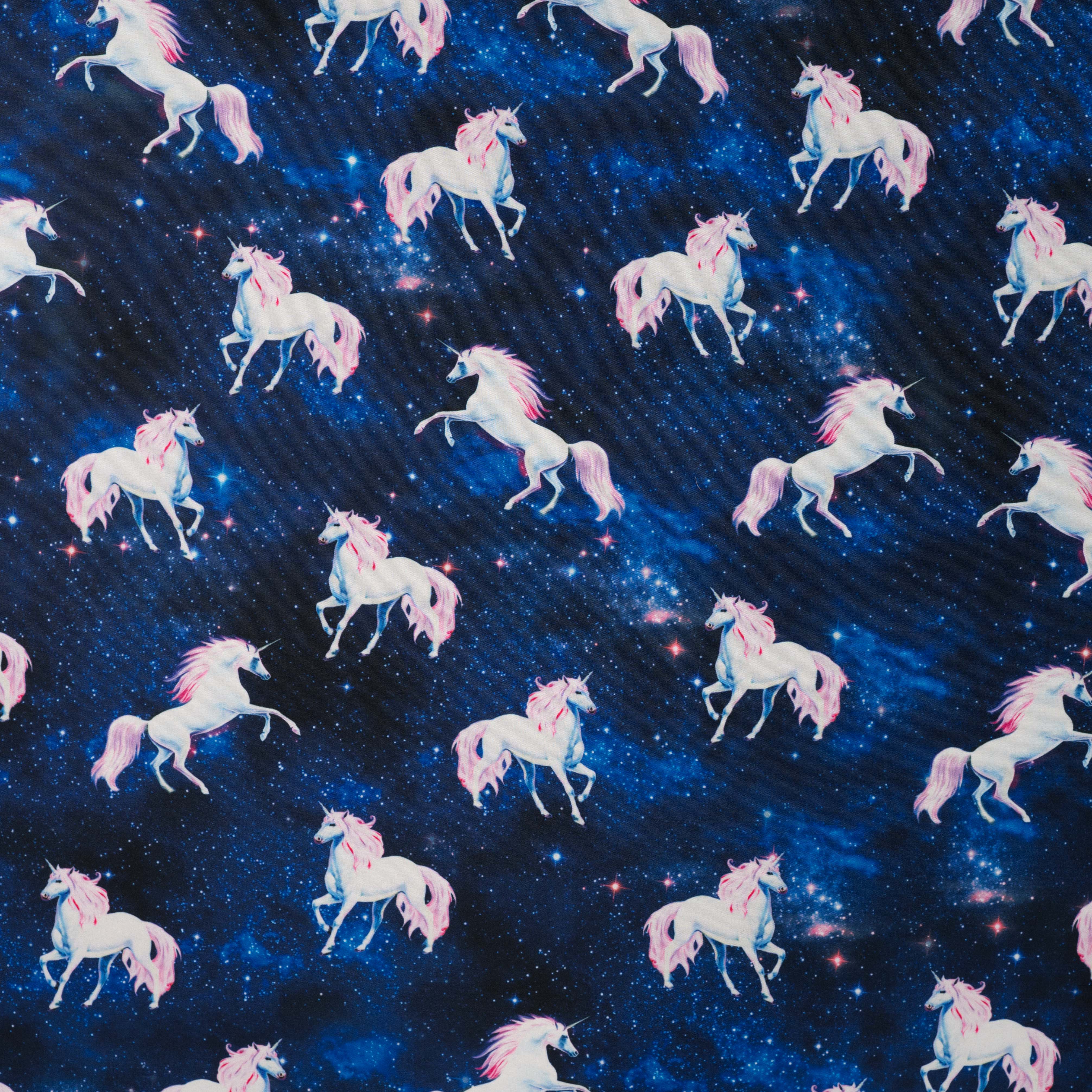 Softshell Digital mit Nachthimmel und Einhörnern - dunkelblau