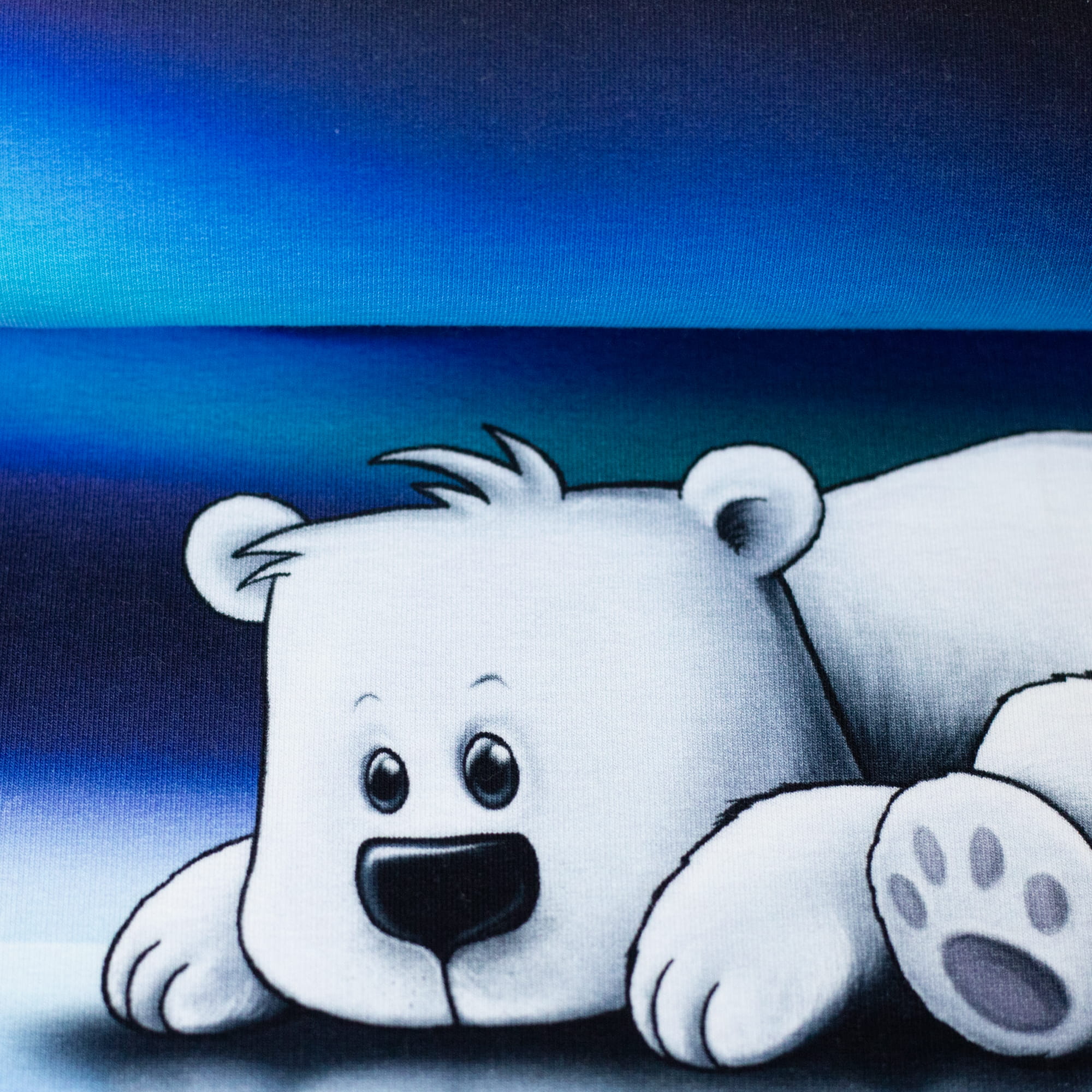 French Terry brushed Panel "on the rocks" by Thorsten Berger - blau/lila/schwarz