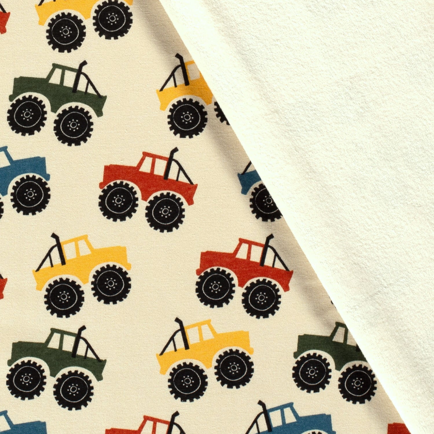 Alpenfleece mit Monstertrucks - creme