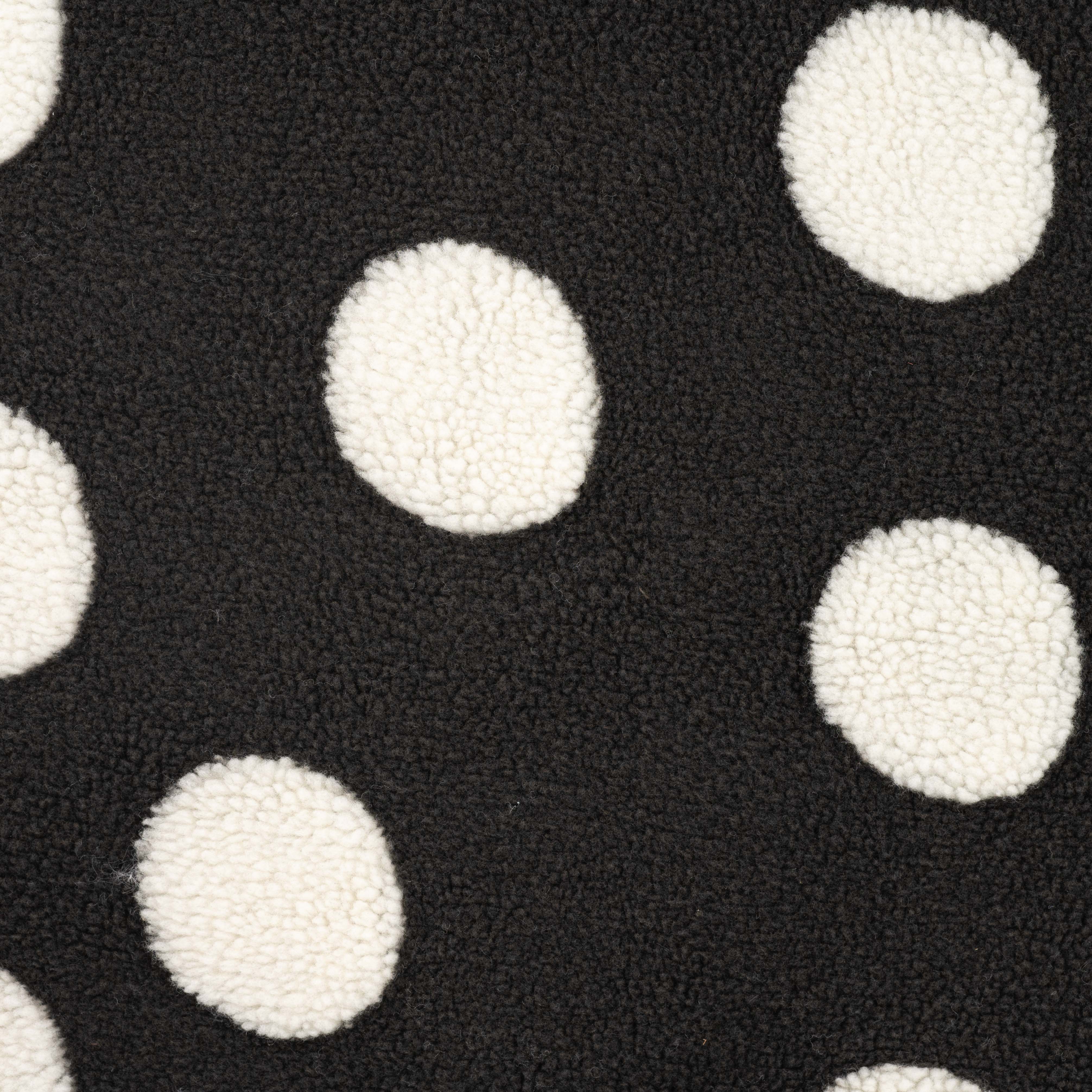 Teddystoff mit großen weißen Dots - schwarz (690)