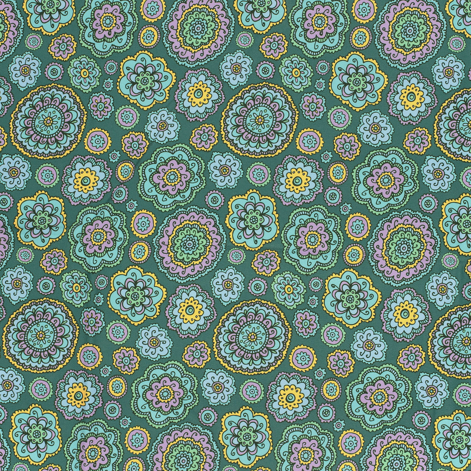 Softshell Digital mit Mandala-Blumen - petrol Softshell Digital mit Mandala-Blumen - petrol