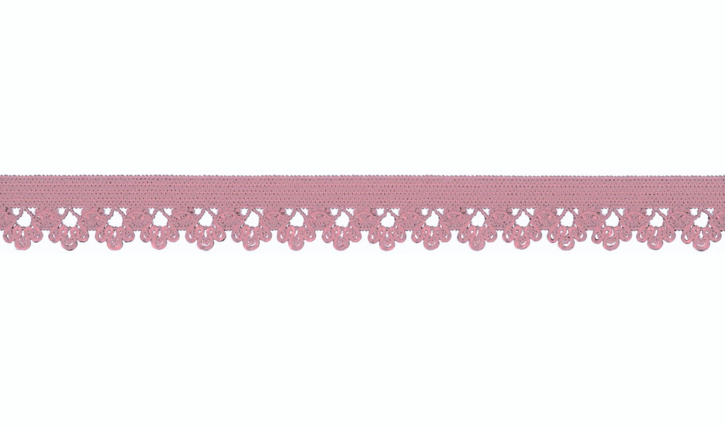 Elastische Spitze altrosa mit Blumen 13mm             