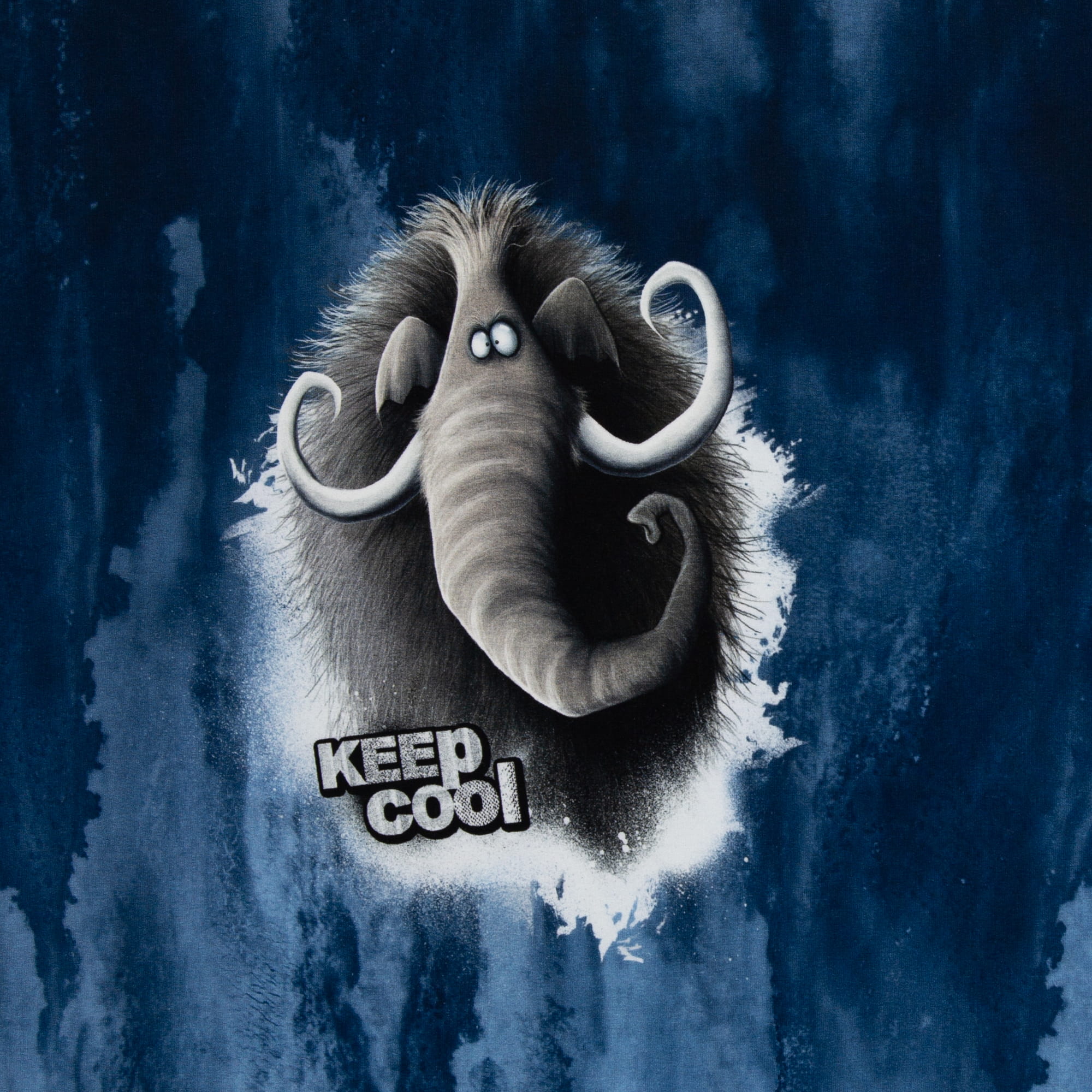 French Terry brushed Panel "Keep cool" by Thorsten Berger - blau