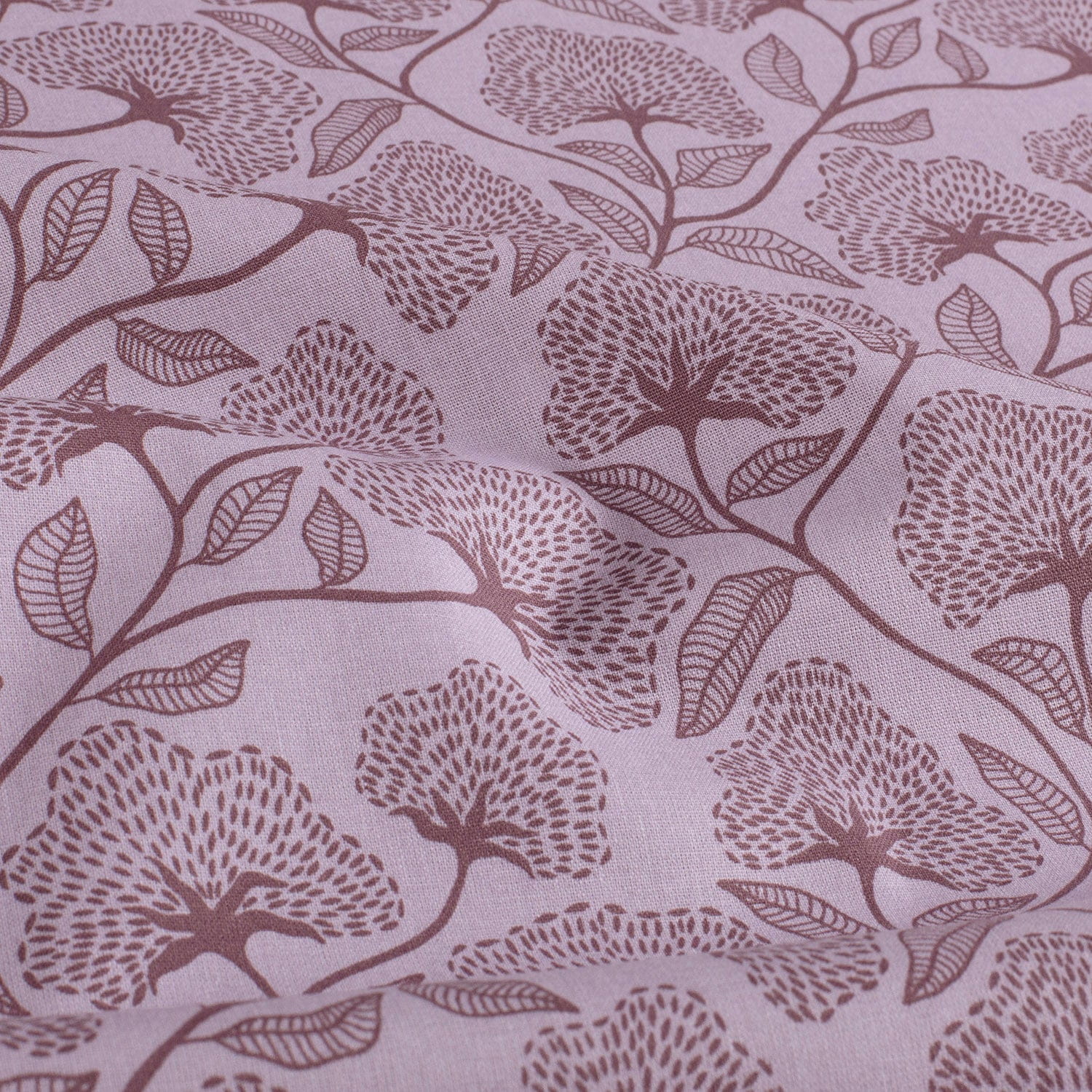 Baumwollstoff Popeline mit Blumenrankenmuster - dusty flieder