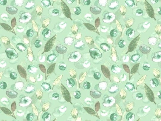 Viskose  Digital mit Tropfen und Blättern - light old green