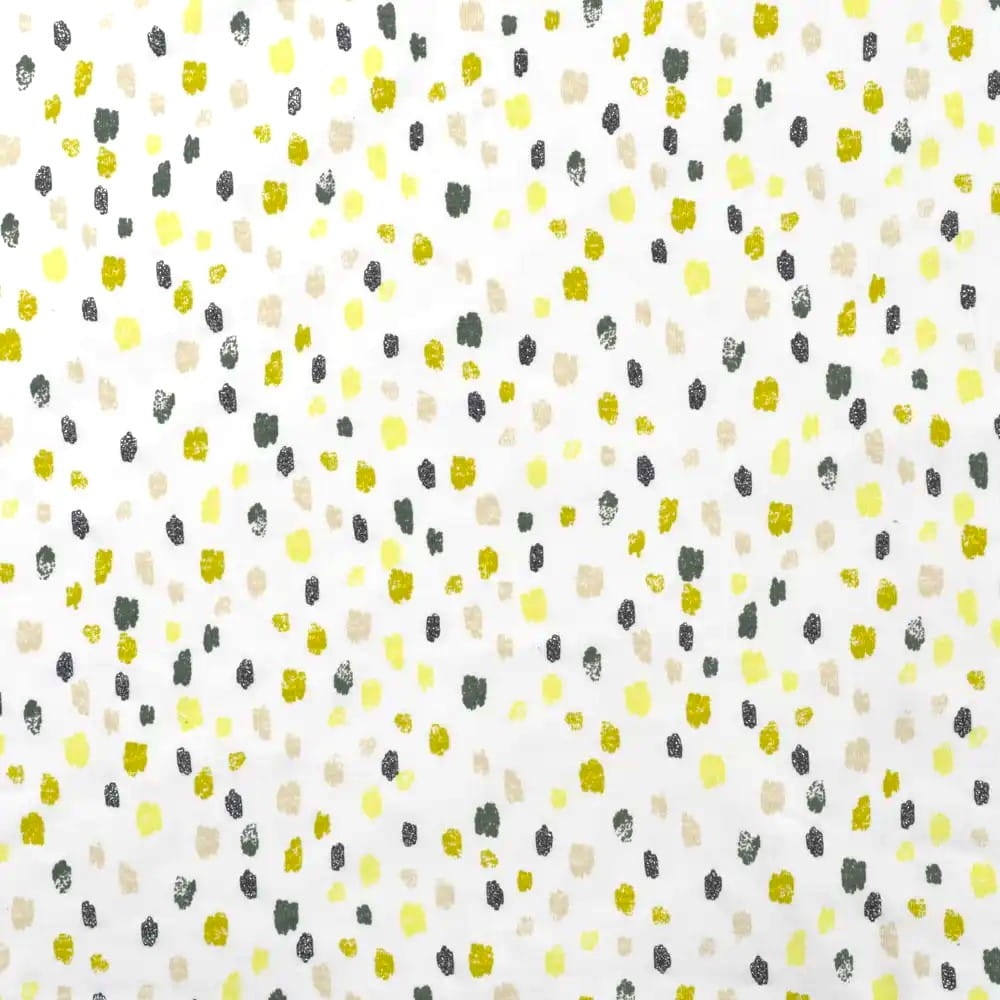 Baumwolljersey mit buntem Konfetti und Glitzer - weiß/lime