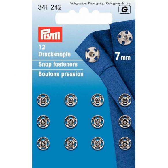 Prym Annäh-Druckknöpfe 7mm silber   