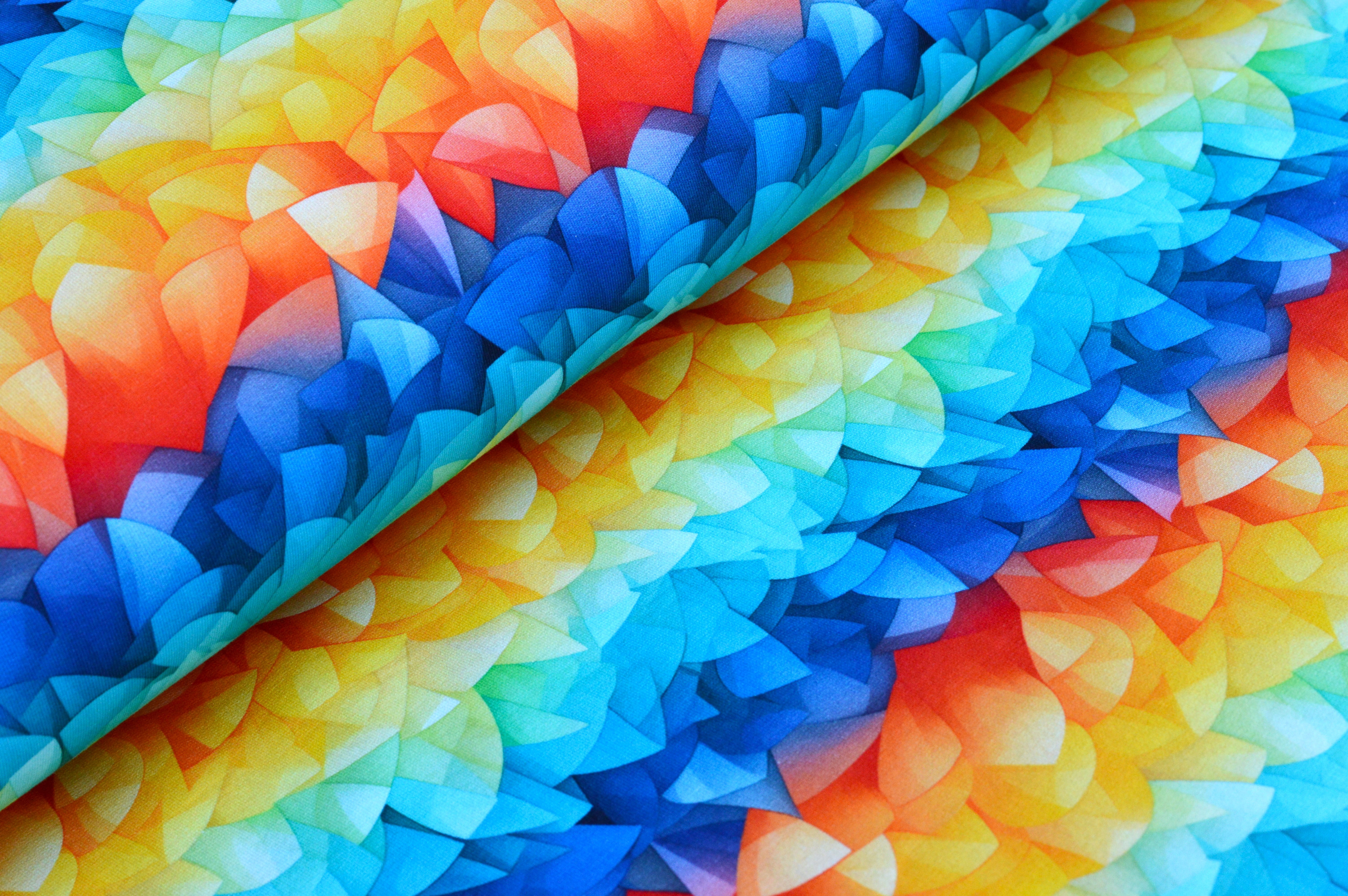 French Terry Digital Eigenproduktion "Color Splash" mit abstraktem Farbverlauf - bunt