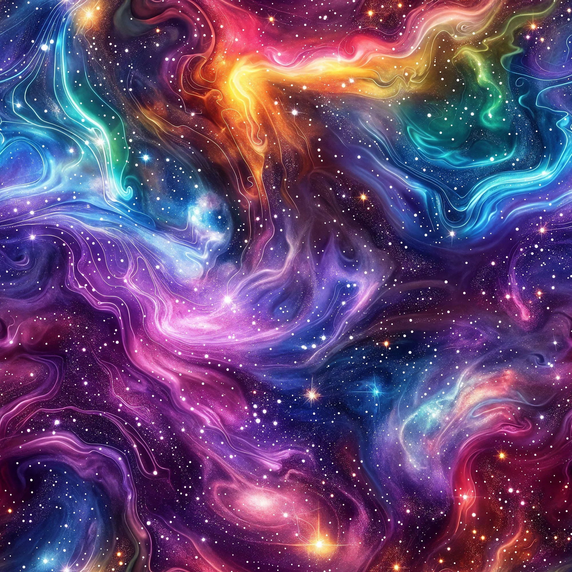 Sommersweat French Terry Digital "Galaxy" - multicolor