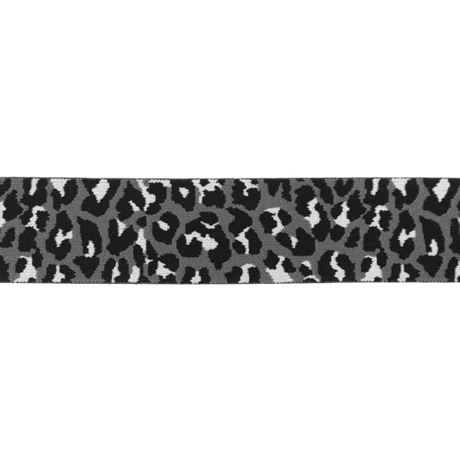 Gummiband 40mm mit Leopardenmuster - dunkelgrau