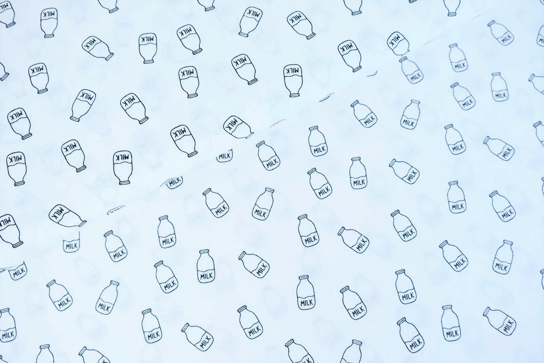 Baumwollstoff "Milk Bottles" - ecru