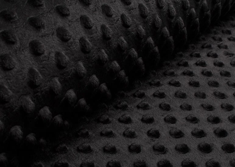 Minky-Fleece uni schwarz mit Noppen