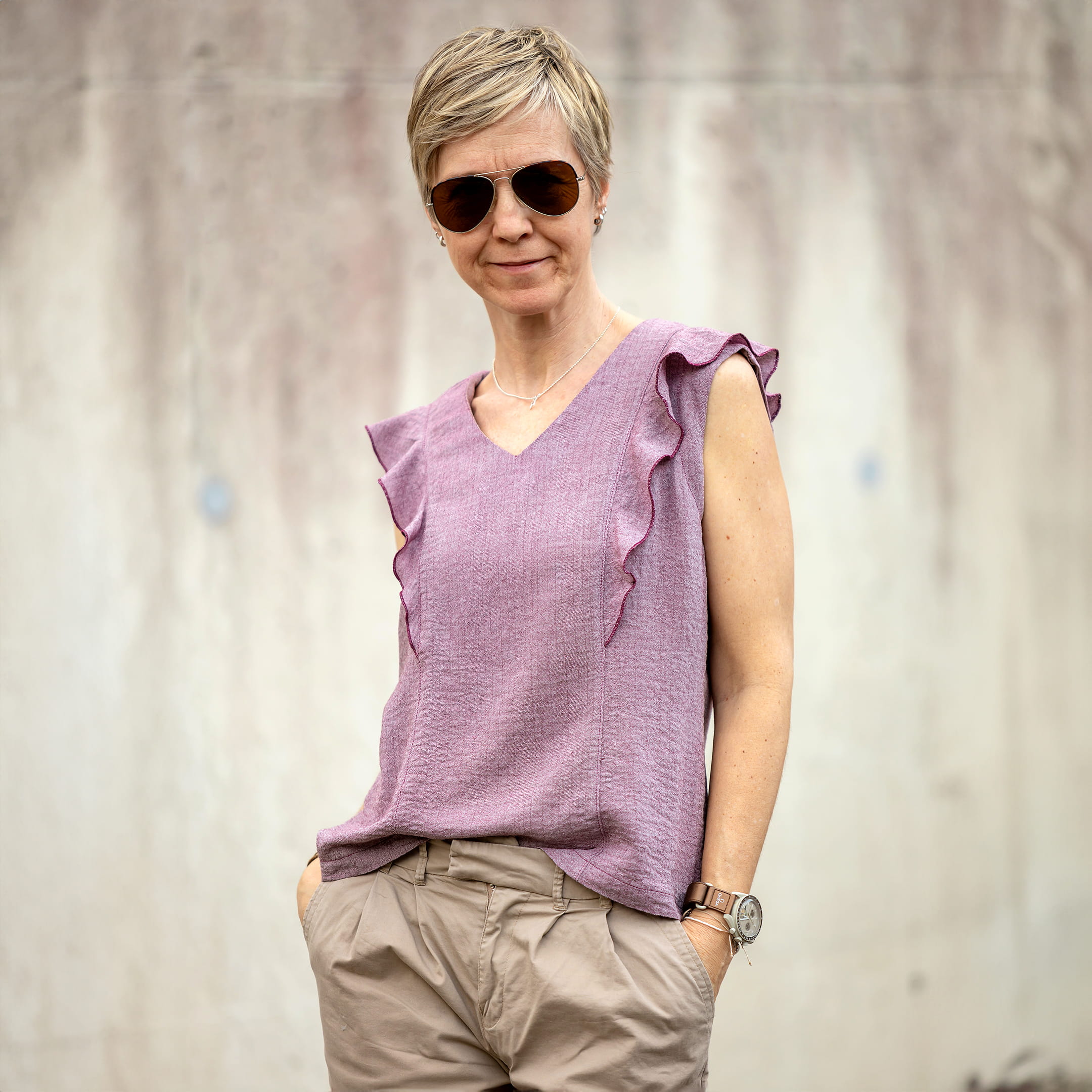 Papierschnittmuster Bluse Maribell für Damen 32-58 von Fadenkäfer