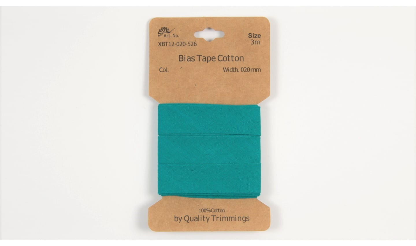 Karte 3m Baumwoll-Schrägband 20mm breit in emerald (526)