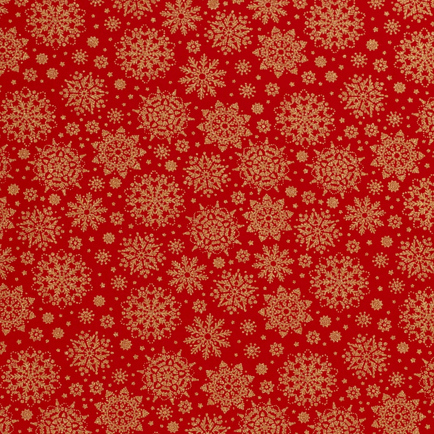 Baumwollstoff mit Schneeflocken - rot (N015)  