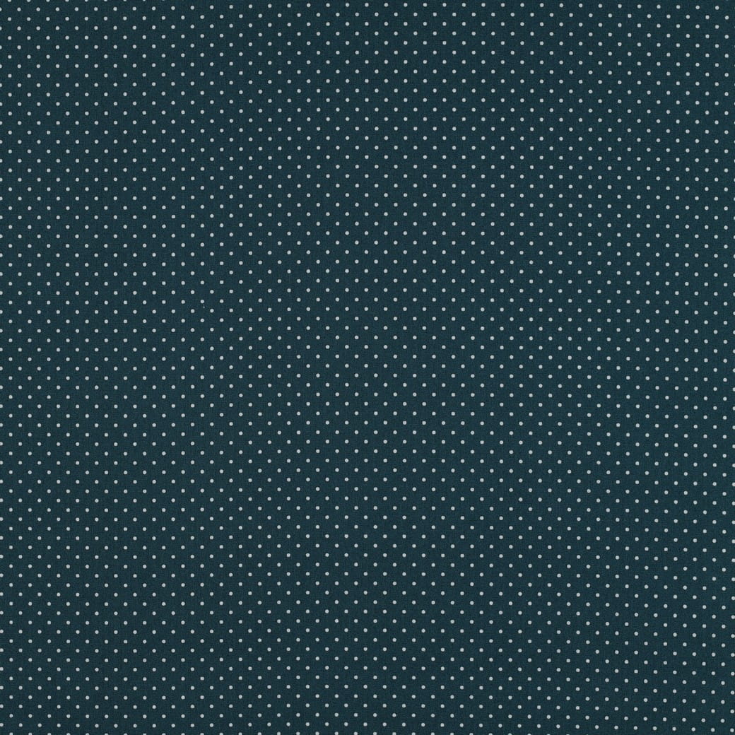 Baumwollstoff beschichtet petrol mit weißen Punkten (023)