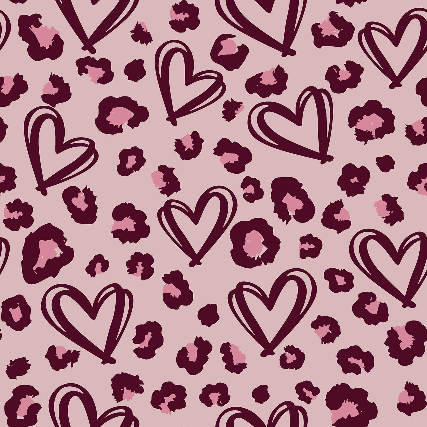 Softshell Digital mit Herzen - dunkel altrosa (N014)