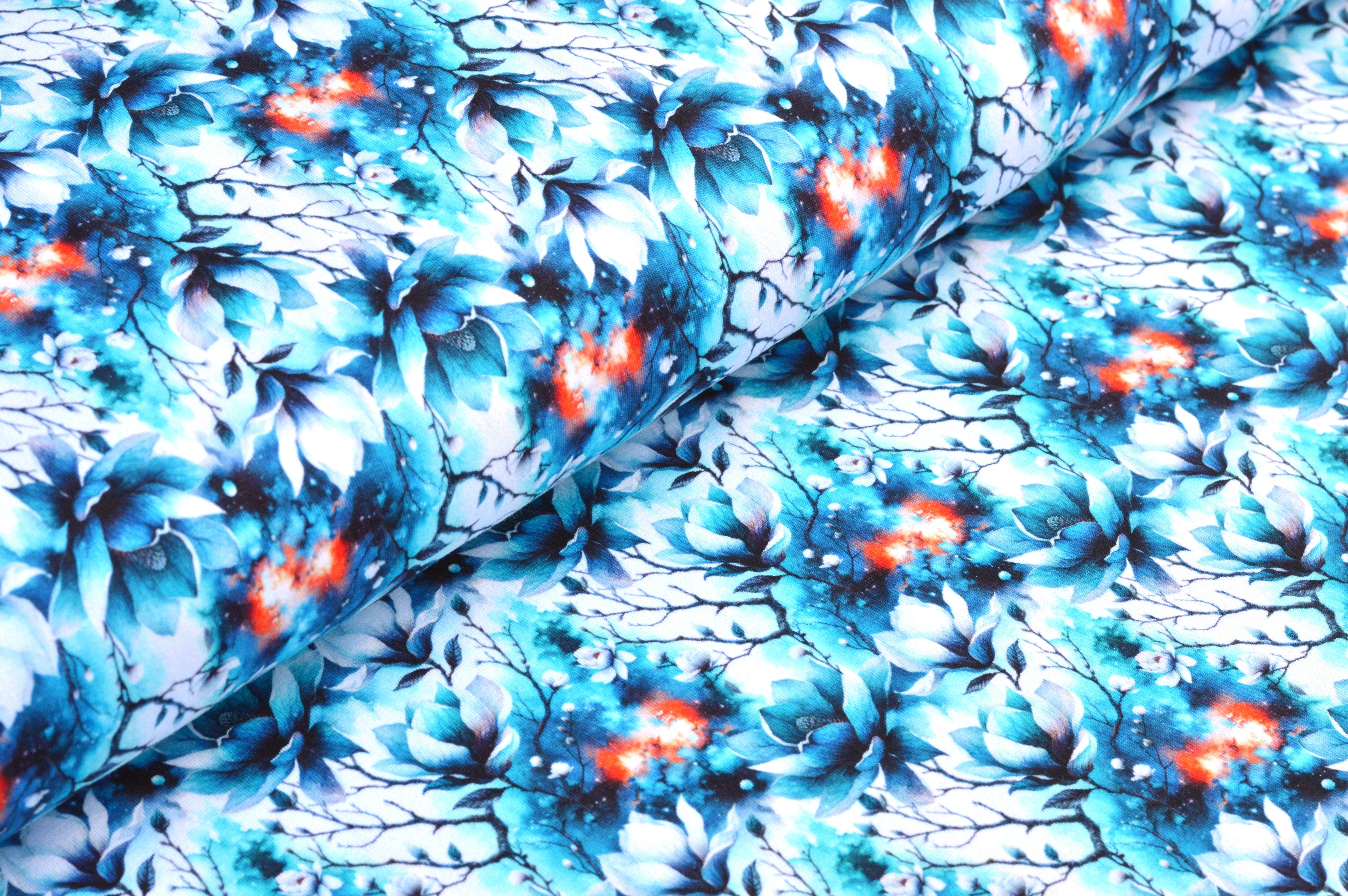 Digitaljersey Eigenproduktion "Magic Magnolia" mit Magnolien - blau
