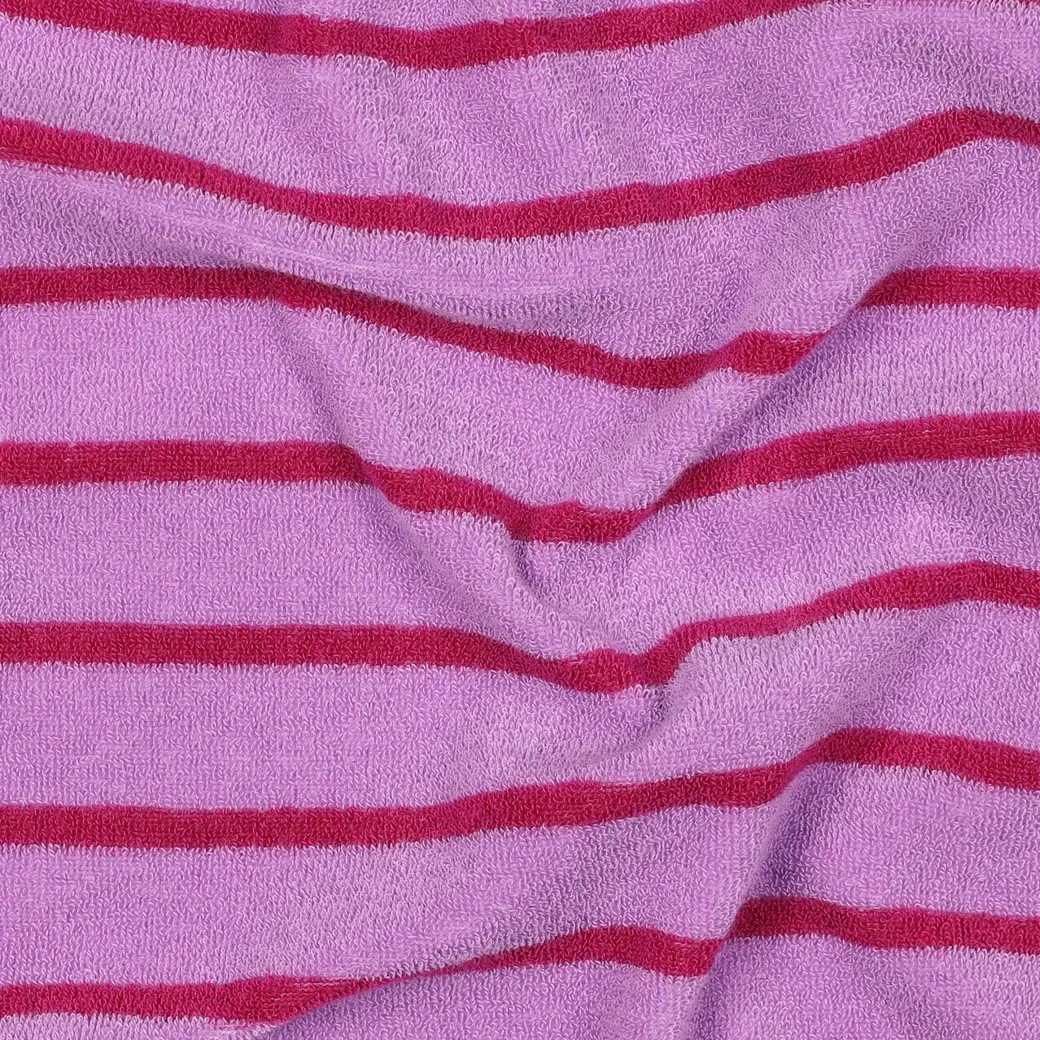 Frottee garngefärbt mit bunten Streifen - rosa/pink (V003)